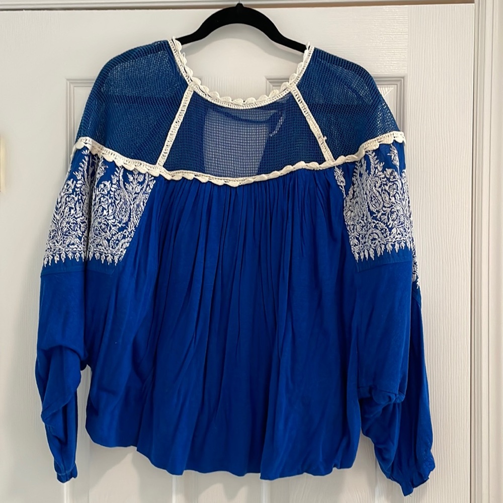 Free People Blue Top